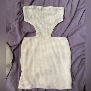 SHEIN Cream Textured Mini Dress